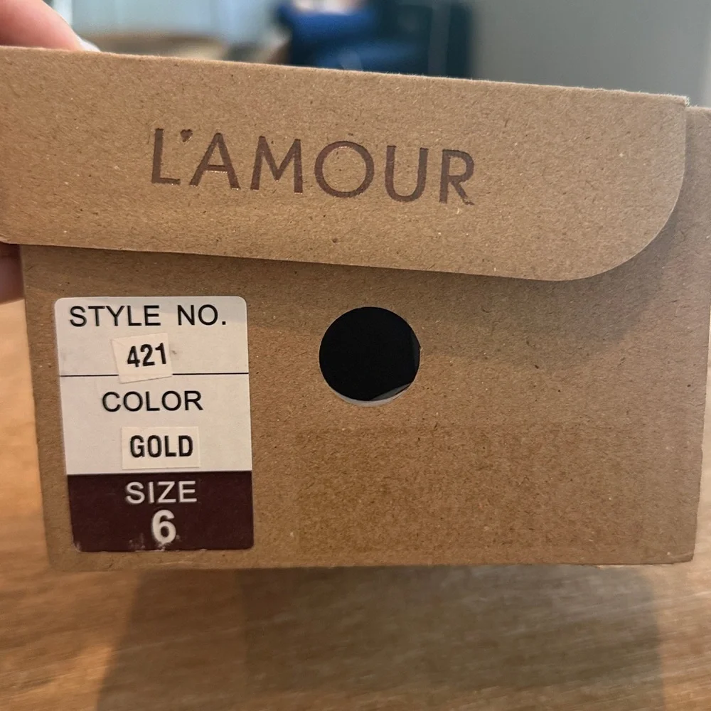 L'Amour Metallic Gold Girls Mary Jane Shoes